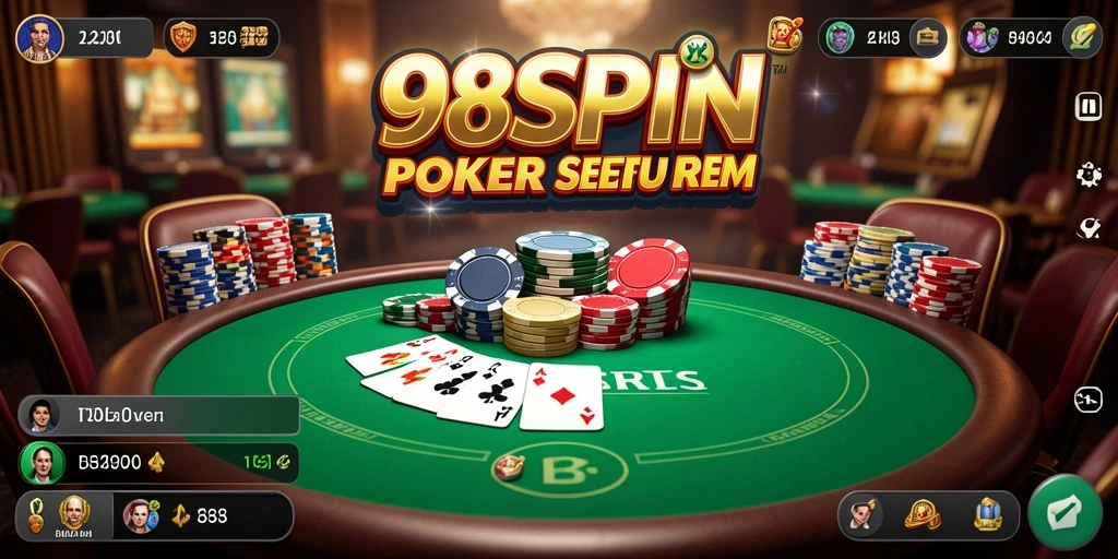 Tampilan gameplay menarik di 98SPIN dengan suasana poker yang mendebarkan.