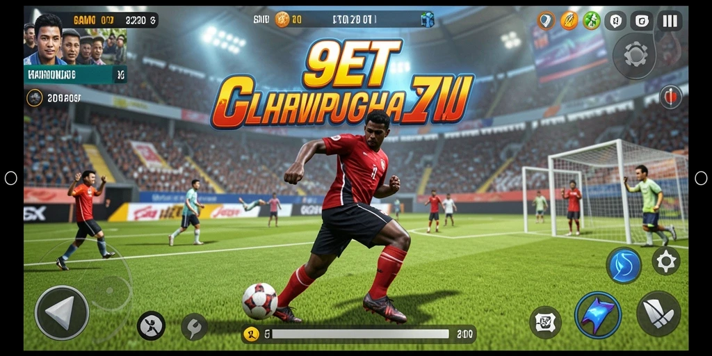 Tampilan gameplay 9ET yang penuh aksi dan tantangan olahraga.