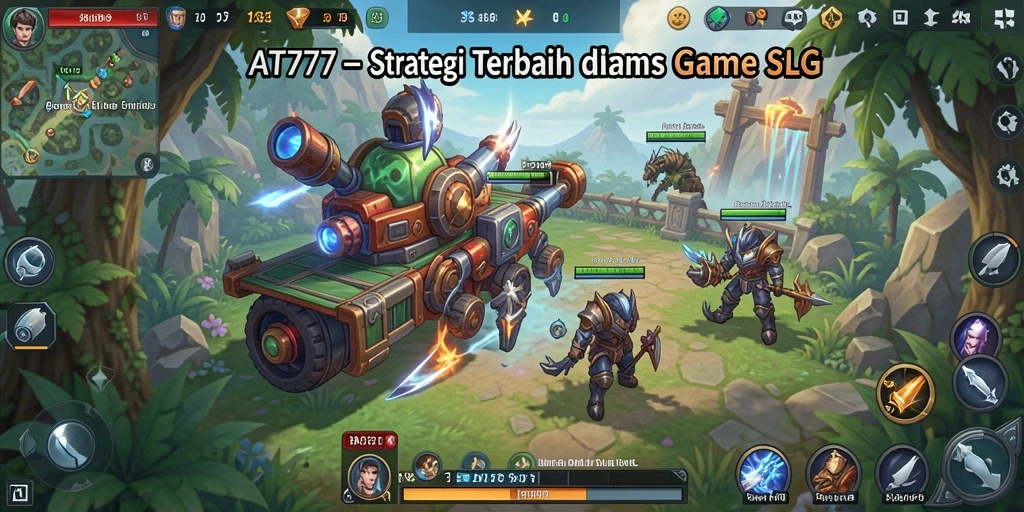 Tampilan aksi seru gameplay AT777 dalam pertempuran SLG.
