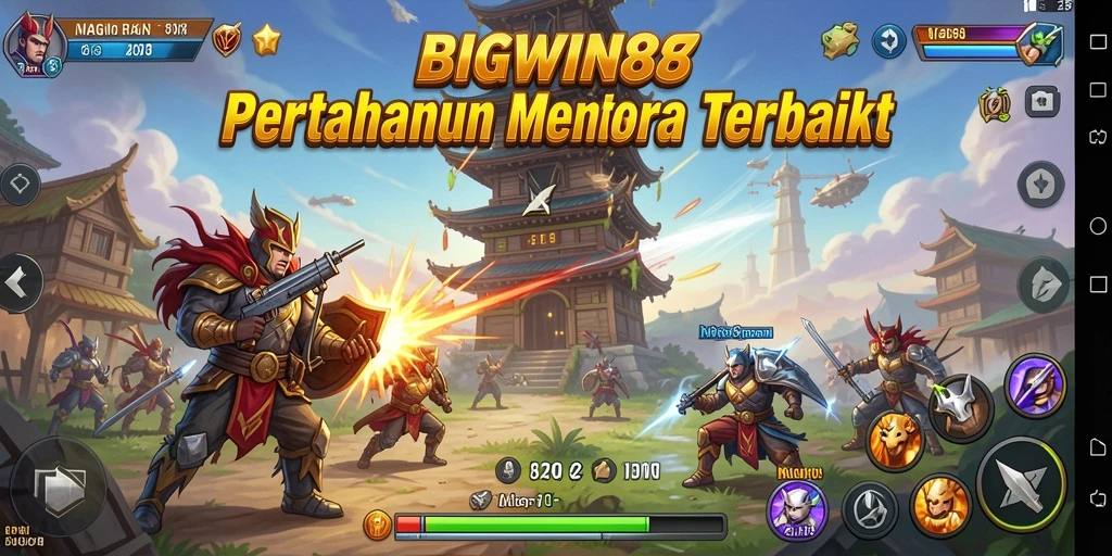 Screenshot BIGWIN88 menampilkan aksi pertahanan menara yang mendebarkan.
