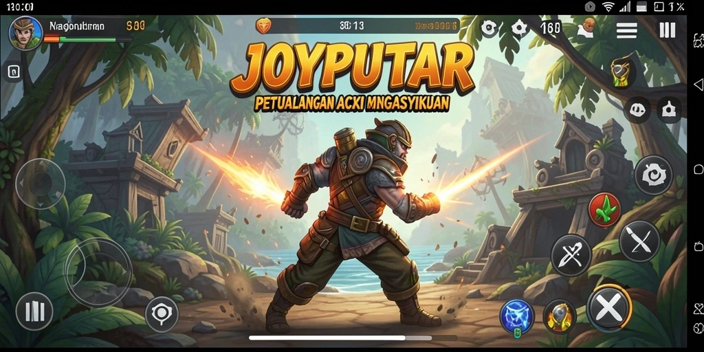 Screenshot utama dari gameplay action JOYPUTAR yang mendebarkan.