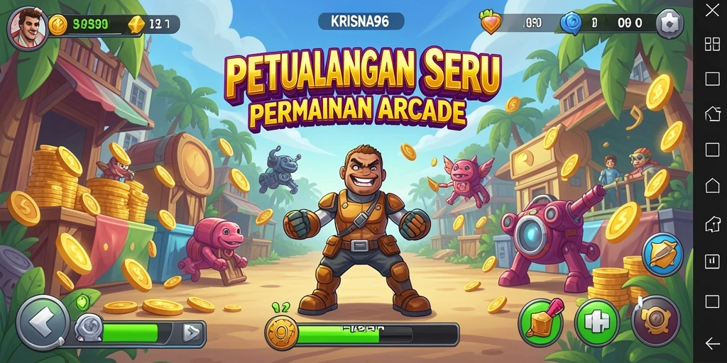 Tampilan gameplay seru dalam KRISNA96 yang menghibur.