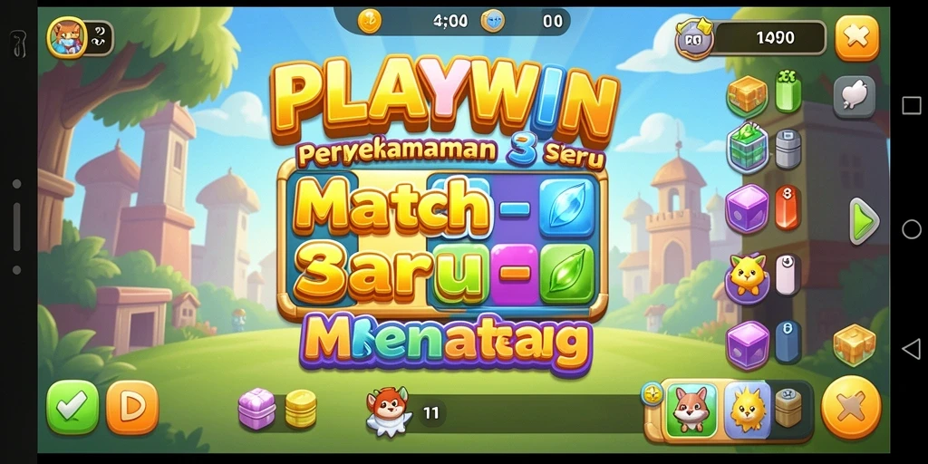 Tampilan gameplay Match-3 yang mendebarkan dan mengasyikkan.