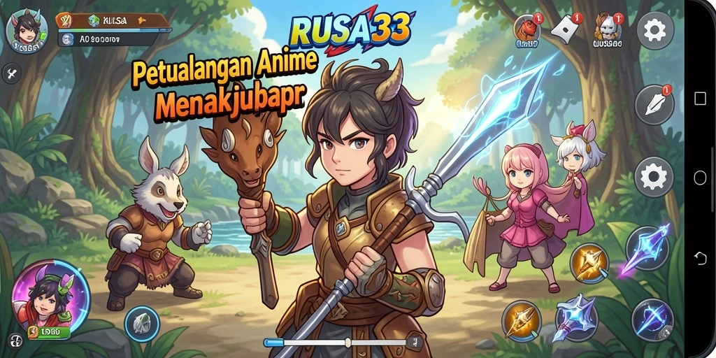 Screenshot gameplay RUSA33 yang menampilkan aksi seru karakter Anime.