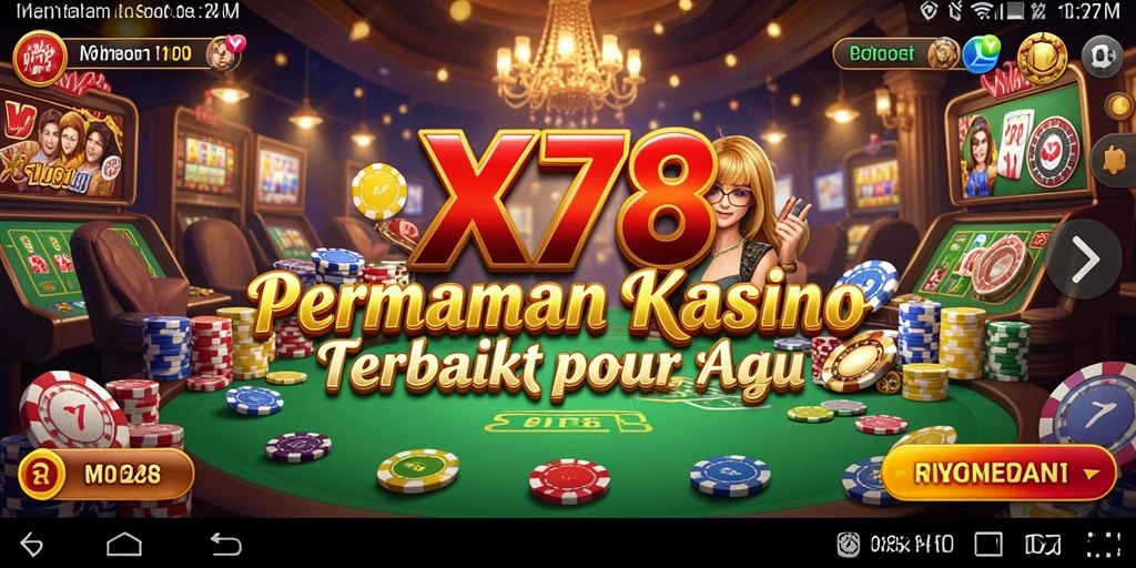 Menampilkan gameplay seru dalam aplikasi Kasino X78.